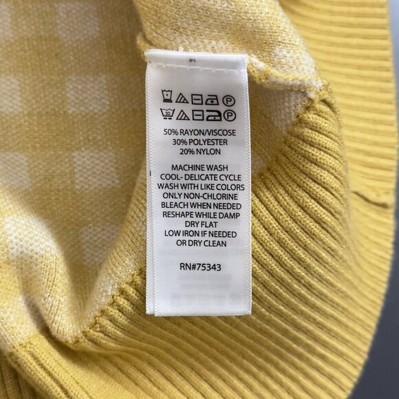 NWOT Joie Boyfriend Oversized Gingham Check Cardigan Yellow‎ Cream Plaid Sweater - Picture 9 of 10